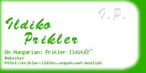 ildiko prikler business card